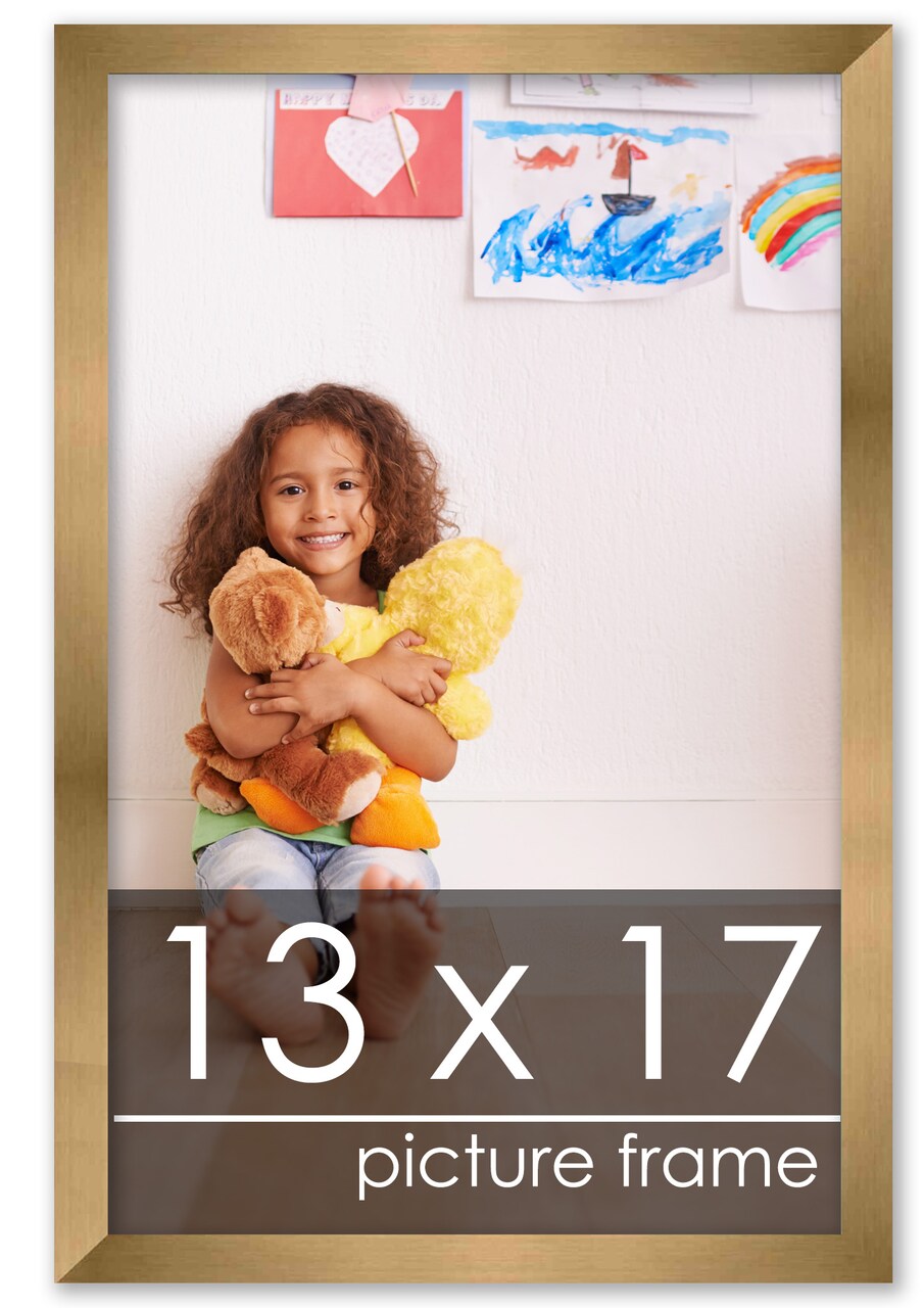 13x17 Solid Wood Picture Frame with UV-Resistant Acrylic & Acid-Free Backing, Available in 6 Finishes: Matte Black, Matte White, Metallic Bronze, Silver, Natural Wood Grain & Mahogany